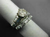 ESTATE LARGE 1.83CT ROUND & BAGUETTE DIAMOND PLATINUM 3D ENGAGEMENT RING SET