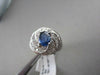 ANTIQUE WIDE DIAMOND & AAA SAPPHIRE 2.70CT 14KT WHITE GOLD COCKTAIL RING