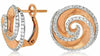 ESTATE 1.88CT DIAMOND 14KT WHITE & ROSE GOLD 3D SWIRL CIRCULAR CLIP ON EARRINGS