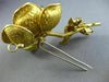 ESTATE EXTRA LARGE 1.0CT DIAMOND 18KT WHITE & YELLOW GOLD ROSE FLOWER BROOCH PIN