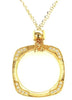 ESTATE .23CT DIAMOND 18KT YELLOW GOLD 3D CLASSIC ROUND SQUARE FUN NECKLACE