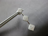 LARGE 1.0CT DIAMOND 18KT WHITE GOLD PRINCESS INVISIBLE GEOMETRICAL FUN EARRINGS