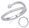 ESTATE .30CT DIAMOND 14KT WHITE GOLD 3D CLASSIC 2 ROW SOLITAIRE LOVE RING