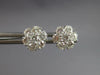 ESTATE 1.43CT DIAMOND 14KT WHITE GOLD 3D CLASSIC FLOWER STUD EARRINGS