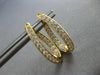 ESTATE .65CT DIAMOND 14KT YELLOW GOLD 3D INSIDE OUT OVAL HOOP HANGING EARRINGS