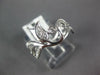 ESTATE .21CT DIAMOND 18KT WHITE GOLD 3D FLOWER TULIP FILIGREE FUN RING