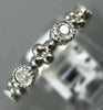 ESTATE .36CT DIAMOND 14K WHITE GOLD 3D FLOWER FILIGREE WEDDING ANNIVERSARY RING