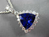 MASSIVE 7.05CT DIAMOND & AAA TANZANITE 14KT WHITE GOLD TRILLION FLOATING PENDANT