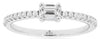 ESTATE .42CT DIAMOND 14KT WHITE GOLD 3D ROUND & BAGUETTE FRIENDSHIP LOVE RING