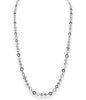 10.14CT DIAMOND & AAA ONYX 18KT WHITE GOLD ROUND & BAGUETTE FLOWER LOVE NECKLACE