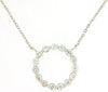 ESTATE .34CT DIAMOND 14KT WHITE GOLD 3D ROUND CIRCLE OF LIFE LOVE NECKLACE