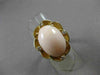ANTIQUE LARGE .1CT OLD MINE DIAMOND AAA CORAL 14K YELLOW GOLD FLOWER RING 19562