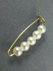ESTATE AAA SOUTH SEA PEARL 14KT YELLOW GOLD 3D CLASSIC SAFETY PIN #MILANO30
