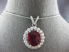 EXTRA LARGE 13.79CT DIAMOND & AAA RUBY 14KT WHITE GOLD 3D CLASSIC PENDANT #27986