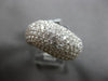 EXTRA LARGE 3.29CT DIAMOND 18KT WHITE GOLD 3D MULTI ROW PAVE DOME SHAPE FUN RING