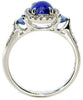 .42CT DIAMOND & AAA CABOCHON SAPPPHIRE 18K WHITE GOLD ROUND HALO ENGAGEMENT RING