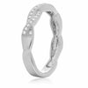 DIAMOND 14KT WHITE GOLD 3D INFINITY ROPE FILIGREE SEMI ETERNITY ANNIVERSARY RING