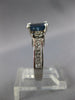 3.18CT DIAMOND AAA SAPPHIRE 14K WHITE GOLD OVAL & PRINCESS ENGAGEMENT RING 27323
