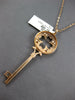 .09CT DIAMOND 14KT ROSE GOLD 3D ETOILE 4 LEAF CLOVER KEY TO YOUR HEART PENDANT