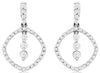 ESTATE .33CT DIAMOND 14K WHITE GOLD 3 STONE CIRCULAR SQUARE FUN HANGING EARRINGS