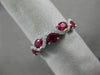 ESTATE 1.03CT DIAMOND & AAA RUBY 14KT WHITE GOLD 5 STONE ETOILE ANNIVERSARY RING