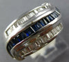 LARGE 1.79CT DIAMOND & AAA SAPPHIRE 14KT WHITE GOLD MULTI ROW ANNIVERSARY RING