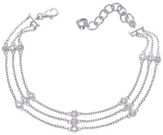.90CT DIAMOND 14KT WHITE GOLD 3D CLASSIC 3 ROW BY THE YARD LOVE TENNIS BRACELET
