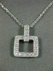 ESTATE .15CT DIAMOND 14KT WHITE GOLD CLASSIC OPEN SQUARE FILIGREE PENDANT #20917
