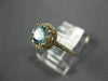 ESTATE .91CT DIAMOND & AAA AQUAMARINE 14KT ROSE GOLD ROUND HALO ENGAGEMENT RING