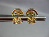 ESTATE DIAMOND 14KT YELLOW GOLD OVAL ETOILE SOLITAIRE EARRINGS E/F VVS #23018