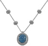 EXTRA LARGE 30.05CT DIAMOND & AAA PARAIBA TOURMALINE 18KT WHITE GOLD 3D PENDANT