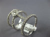 ESTATE LARGE 1.15CT DIAMOND 18KT WHITE GOLD CLASSIC FLOWER TRIPLE FULL BAR RING