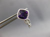 1.73CT DIAMOND & AAA AMETHYST 14KT WHITE GOLD CUSHION & ROUND HANGING EARRINGS