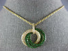 1.81CT DIAMOND & AAA TSAVORITE 18KT YELLOW GOLD 3D INTERTWINING CIRCULAR PENDANT
