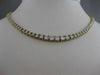 ESTATE 11.0CTW DIAMOND 18KT YELLOW GOLD GRADUATED TENNIS NECKLACE F/G VVS #20994