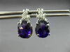 ESTATE 2.18CT DIAMOND & AAA AMETHYST 14K WHITE GOLD 3D OVAL BOW HANGING EARRINGS