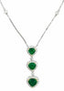 LARGE 2.97CT DIAMOND & AAA EMERALD 18KT 2 TONE GOLD PEAR SHAPE & ROUND NECKLACE