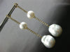 EXTRA LARGE 1.7CT DIAMOND & AAA SOUTH SEA PEARL 18K YELLOW GOLD HANGING EARRINGS