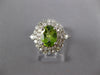 LARGE 2.16CT DIAMOND & AAA PERIDOT 14KT WHITE GOLD OVAL & ROUND DOUBLE HALO RING