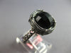 ESTATE AAA BLACK ONYX 14KT BLACK GOLD 3D CLASSIC SOLITAIRE FILIGREE FUN RING