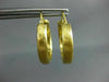 ESTATE 18KT YELLOW GOLD 3D CLASSIC MATTE HOOP EARRINGS #25141