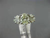 ESTATE 2.16CT DIAMOND 14KT WHITE GOLD 3D OVAL THREE STONE ENGAGEMENT RING #2184