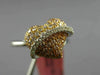 ESTATE .59CT WHITE & PINK DIAMOND 18K WHITE & ROSE GOLD 3D PUFF HEART  LOVE RING