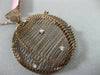 ESTATE LARGE .25CT DIAMOND 14KT ROSE GOLD SEMI GLOBE FAN SHAPE CIRCULAR PENDANT