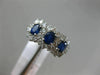WIDE 2.0CT DIAMOND & AAA OVAL SAPPHIRE 14KT WHITE GOLD PAST PRESENT FUTURE RING