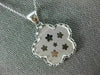 ESTATE 14KT WHITE GOLD 3D CLASSIC FLOWER WITH STAR PENDANT #1640