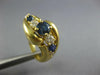 ESTATE WIDE 1.59CT DIAMOND & AAA SAPPHIRE 18KT YELLOW GOLD 3D LOVE KNOT FUN RING