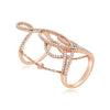 ESTATE 1.15CT DIAMOND 18K ROSE GOLD 3D BY THE YARD DOUBLE CROWN FULL FINGER RING