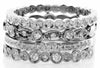 .61CT DIAMOND 18KT WHITE GOLD SEMI ETERNITY FILIGREE MULTI BAND ANNIVERSARY RING