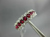 WIDE 1.70CT DIAMOND & AAA RUBY 18KT WHITE GOLD 3D 3 ROW WEDDING ANNIVERSARY RING